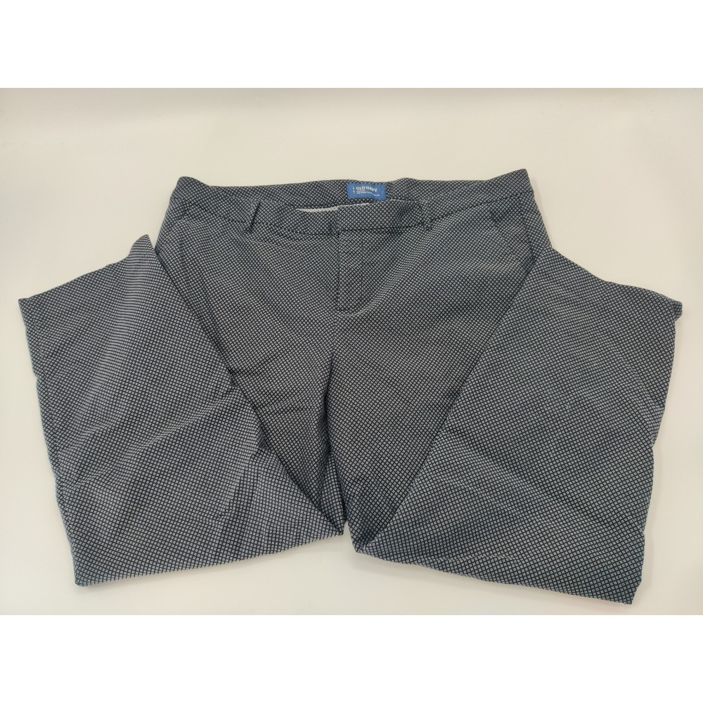 Old Navy Harper Mid-Rise Ankle Pants‎ Navy Blue White Geometric Diamond Size 16R